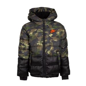 Toddler Boys Puffer Jacket Camouflaged Hooded Puffer